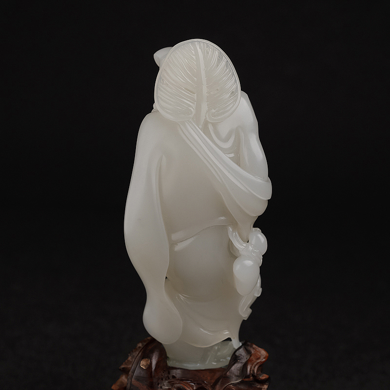 新疆籽料和田白玉济公摆件 - 红掌柜