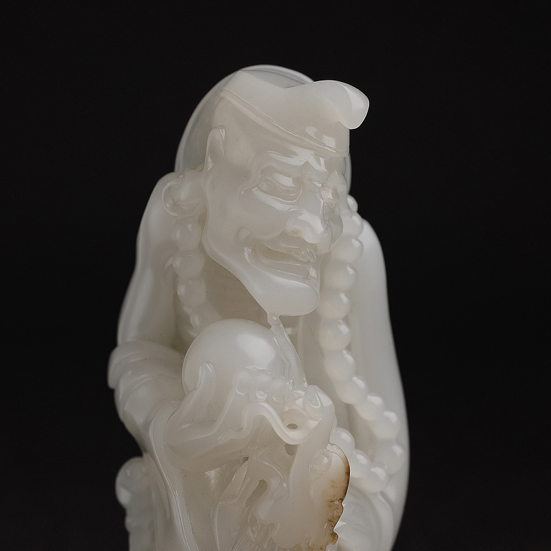 新疆籽料和田玉济公摆件 - 红掌柜