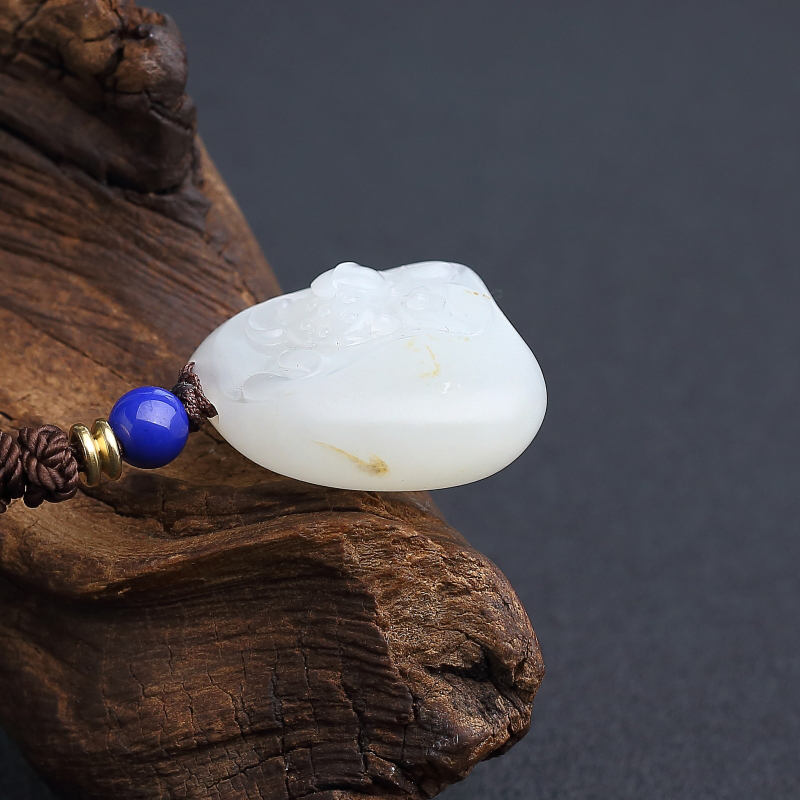 新疆和田白玉荷花吊坠-红掌柜