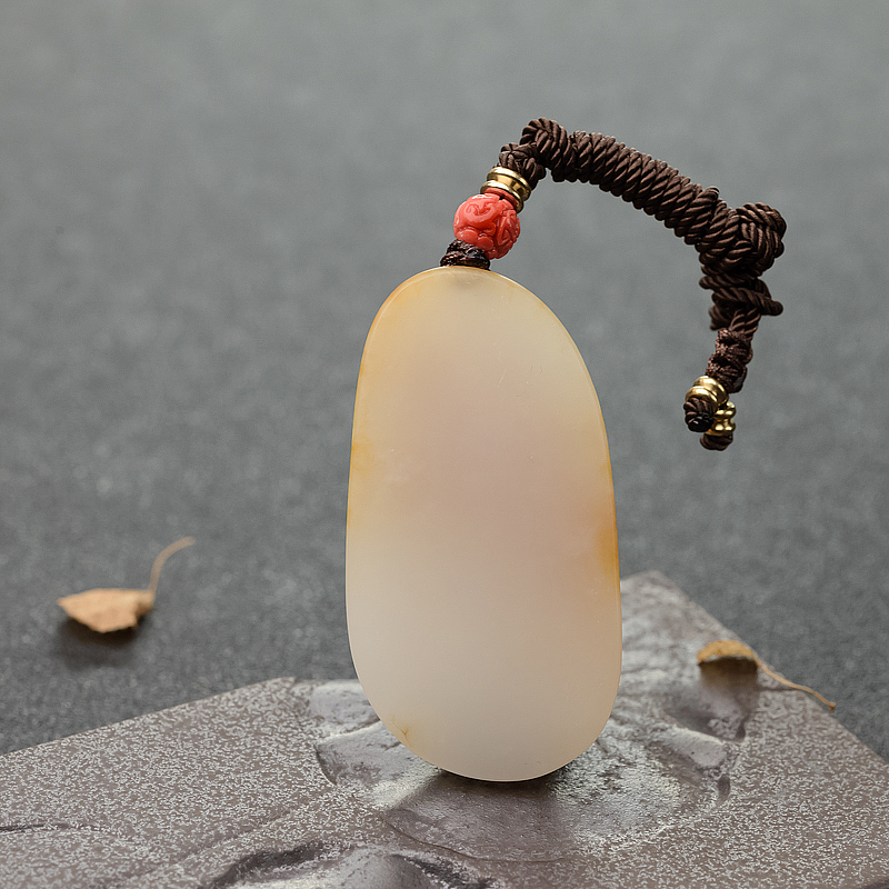 新疆籽料和田玉喜事连连吊坠-红掌柜