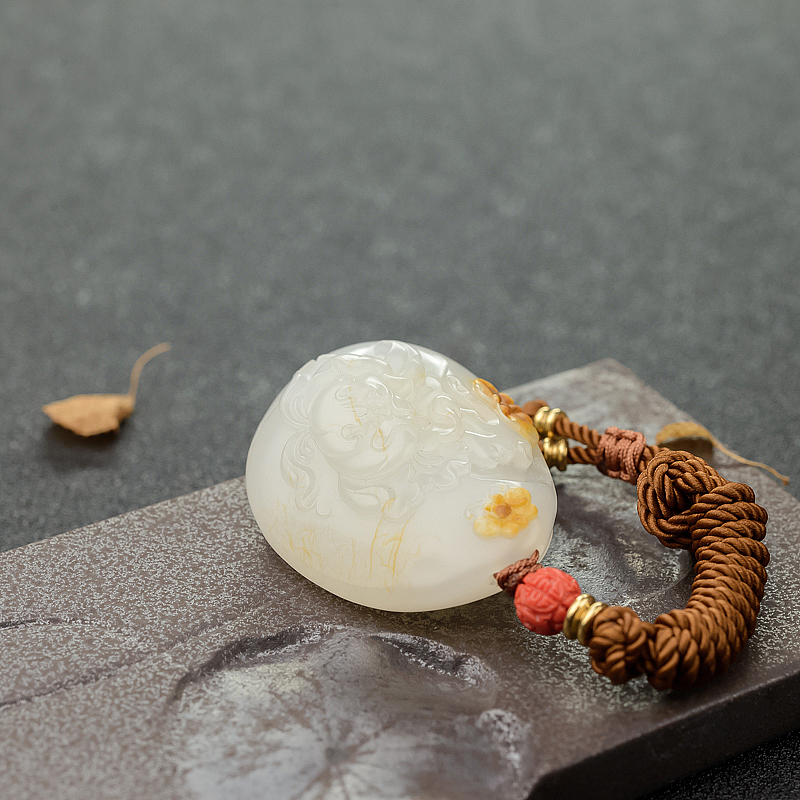 籽料和田玉吊坠-红掌柜