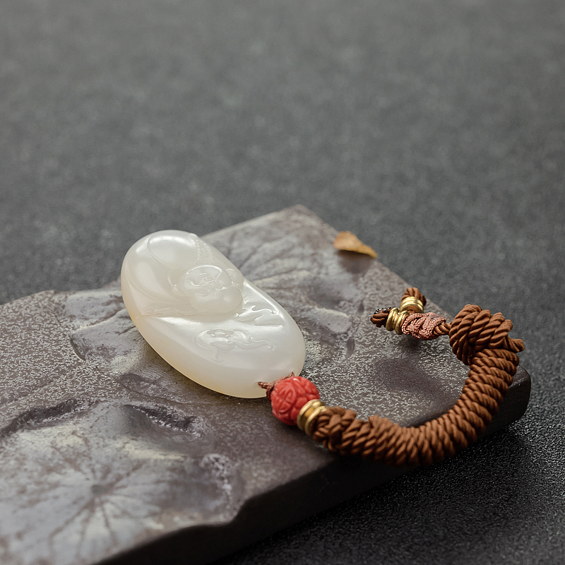 籽料和田玉弥勒佛吊坠-红掌柜