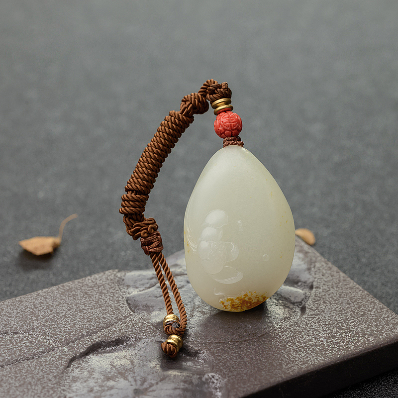 新疆籽料和田玉一品清廉吊坠-红掌柜