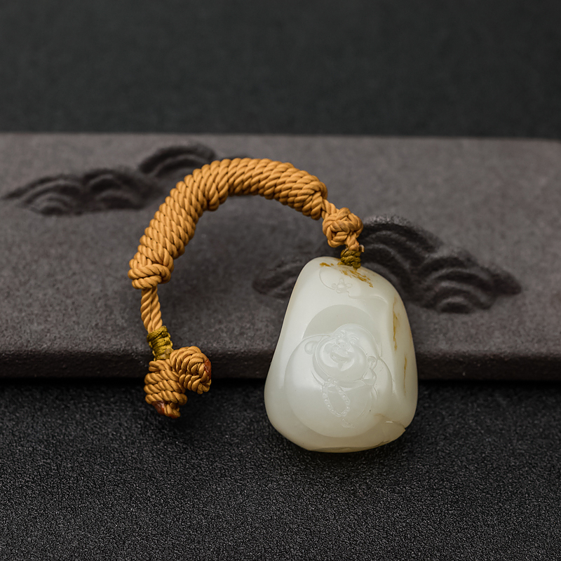 新疆和田白玉籽料福在眼前吊坠-红掌柜