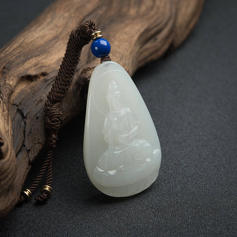 籽料和田白玉观音吊坠-红掌柜