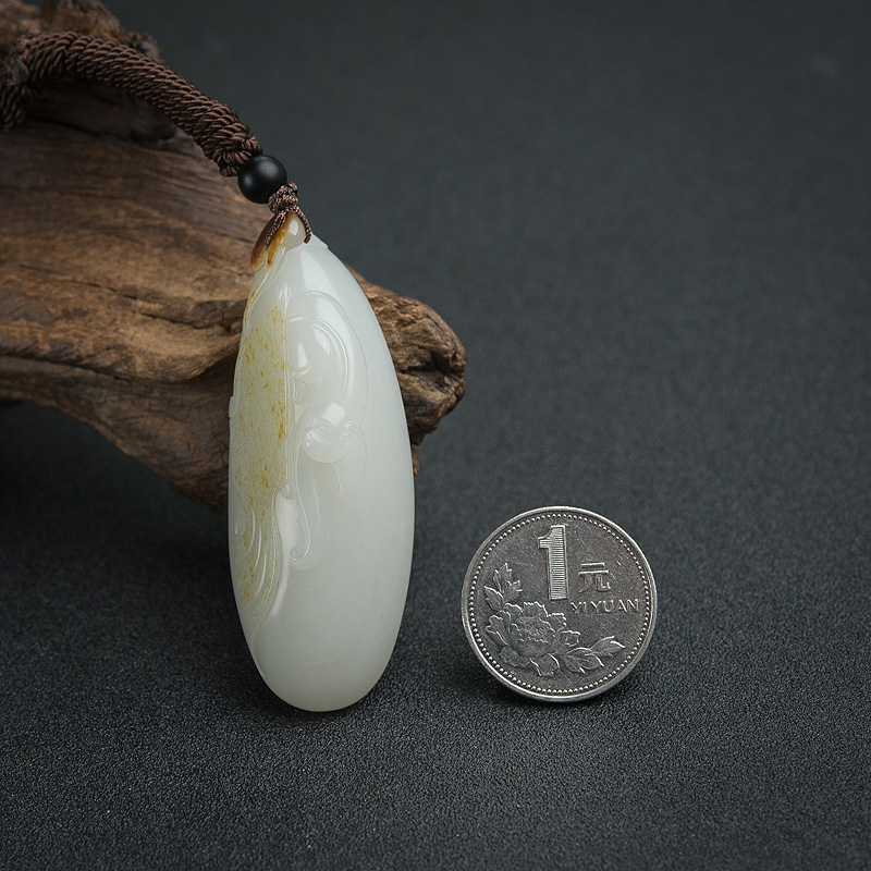 籽料和田玉猴子吊坠-红掌柜