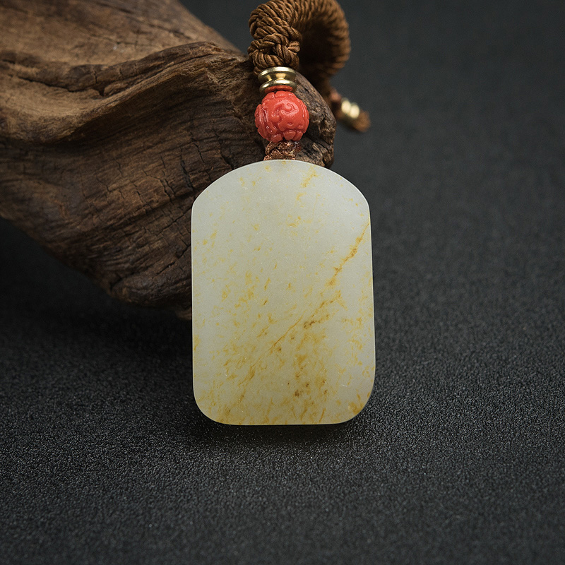 新疆俏色和田玉蝶恋花吊坠-红掌柜