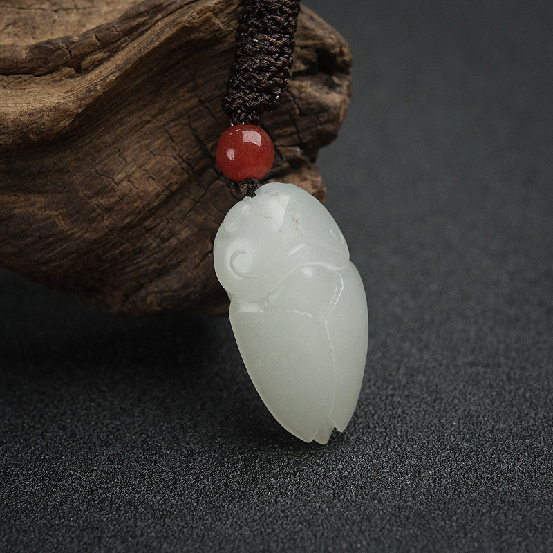 籽料和田玉一鸣惊人吊坠-红掌柜