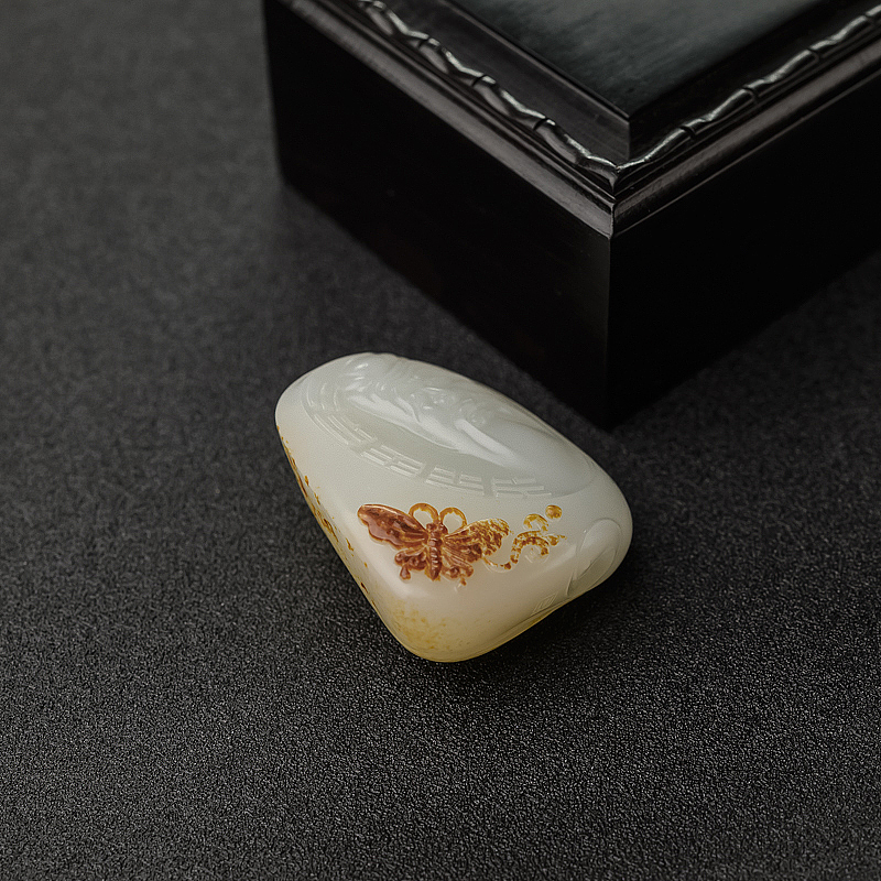 新疆和田玉庄周梦蝶吊坠-红掌柜