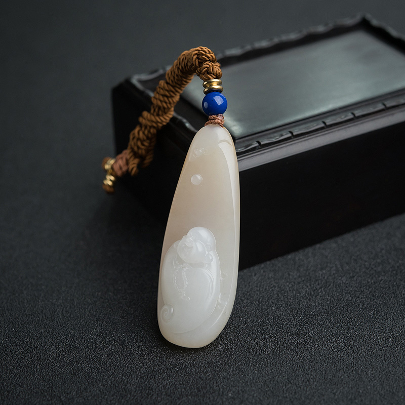 籽料和田白玉吊坠-红掌柜