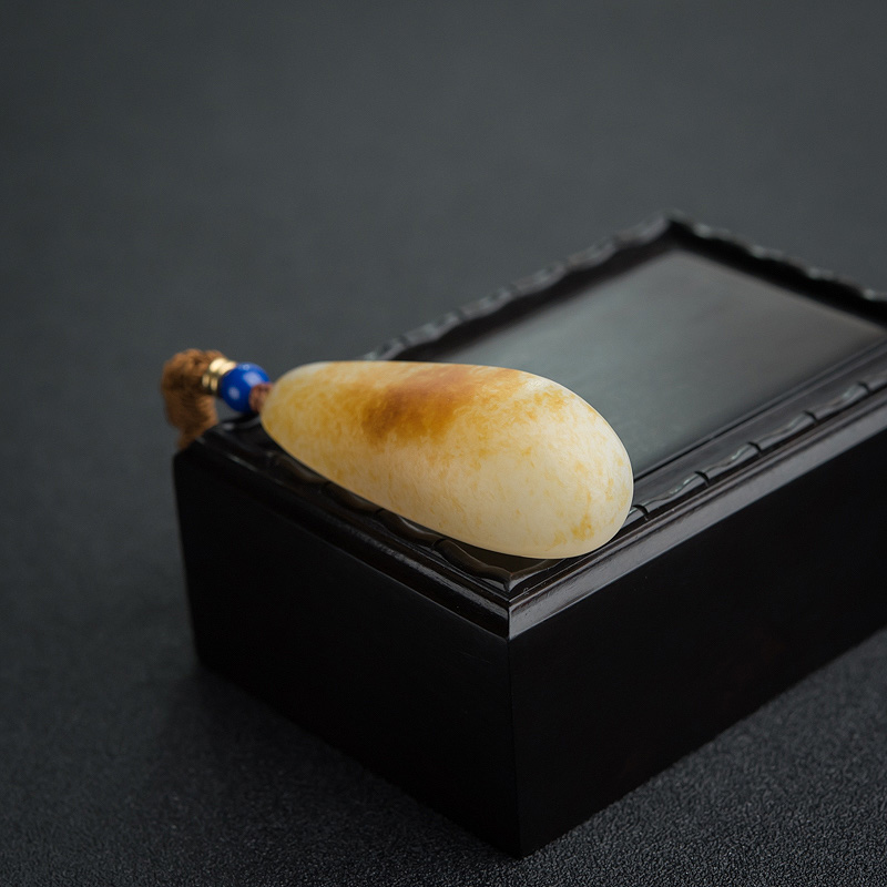 新疆和田白玉弥勒佛吊坠-红掌柜