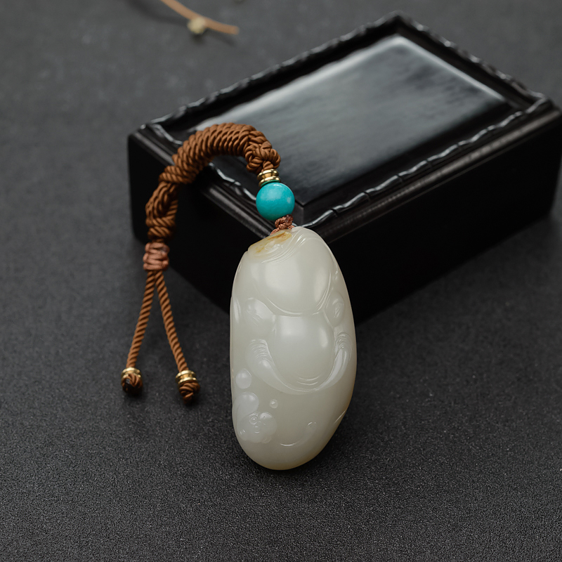 籽料和田白玉大象吊坠-红掌柜