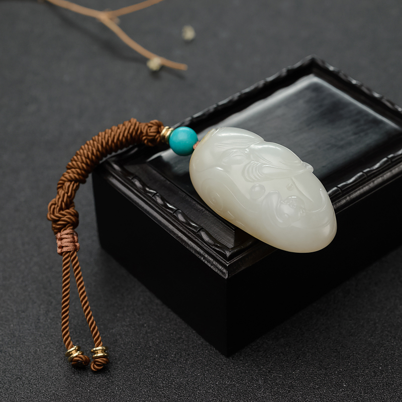 和田白玉吊坠-红掌柜