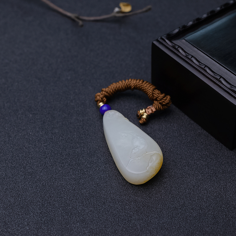 天然籽料和田白玉吊坠-红掌柜