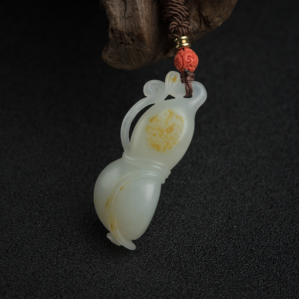 新疆和田青白玉葫芦吊坠-红掌柜