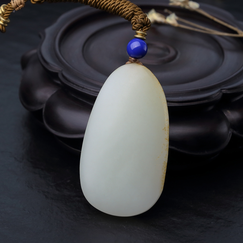 天然籽料和田玉喜事连连吊坠-红掌柜