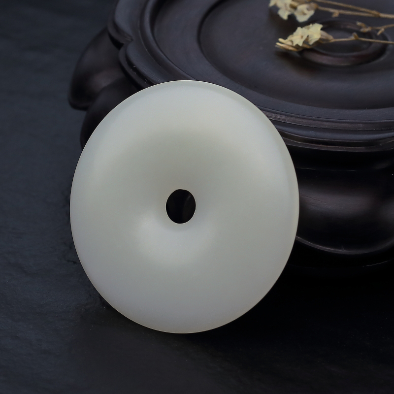 籽料和田白玉平安扣吊坠-红掌柜