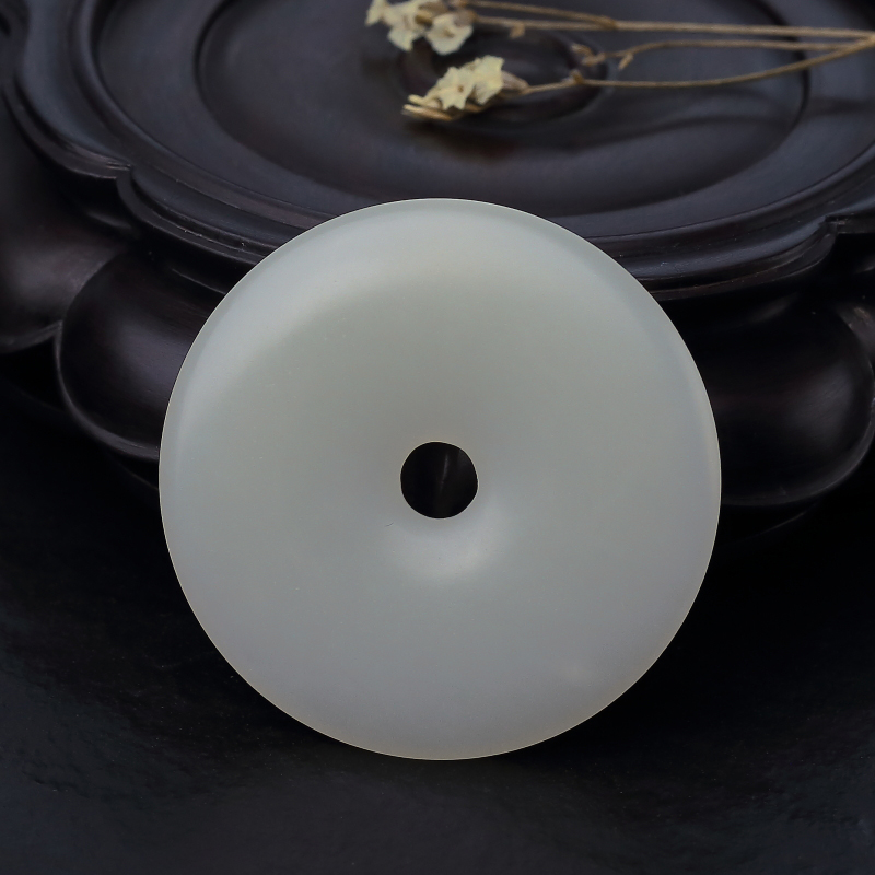 天然籽料和田玉平安扣吊坠-红掌柜