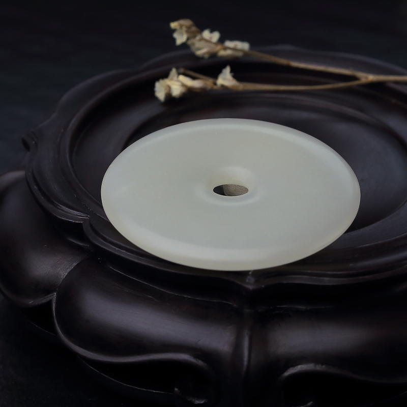 和田白玉平安扣吊坠-红掌柜