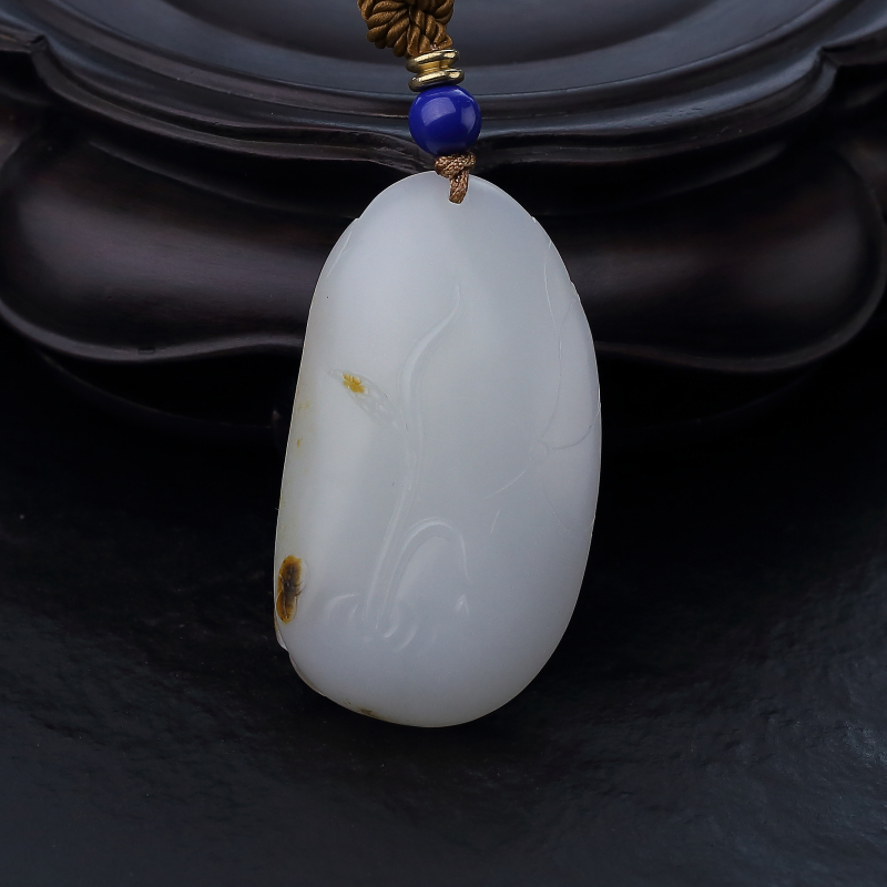 天然籽料和田玉连年有余吊坠-红掌柜