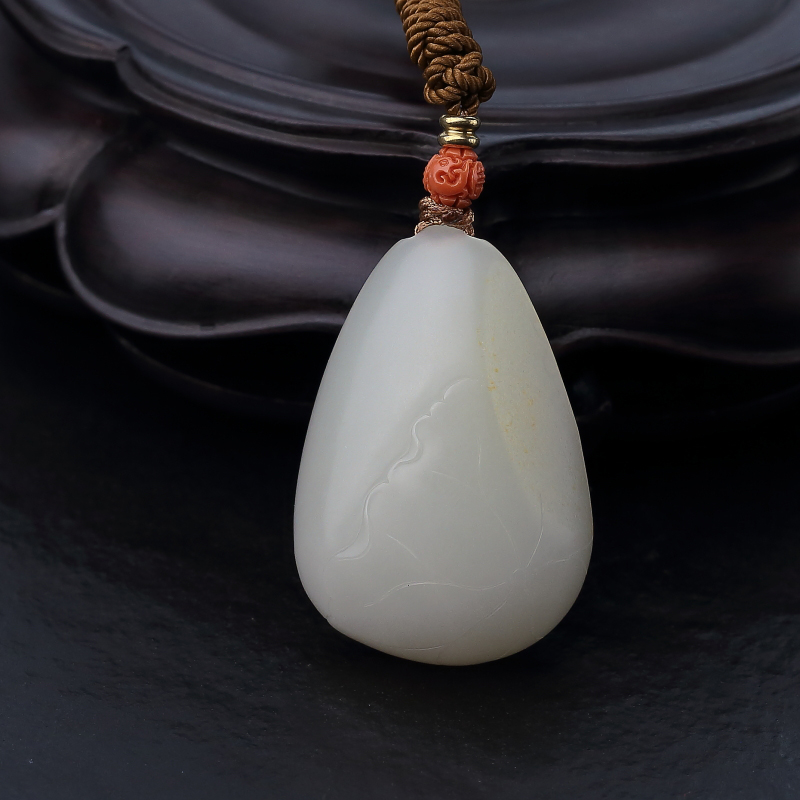 天然籽料和田玉鸳鸯吊坠-红掌柜