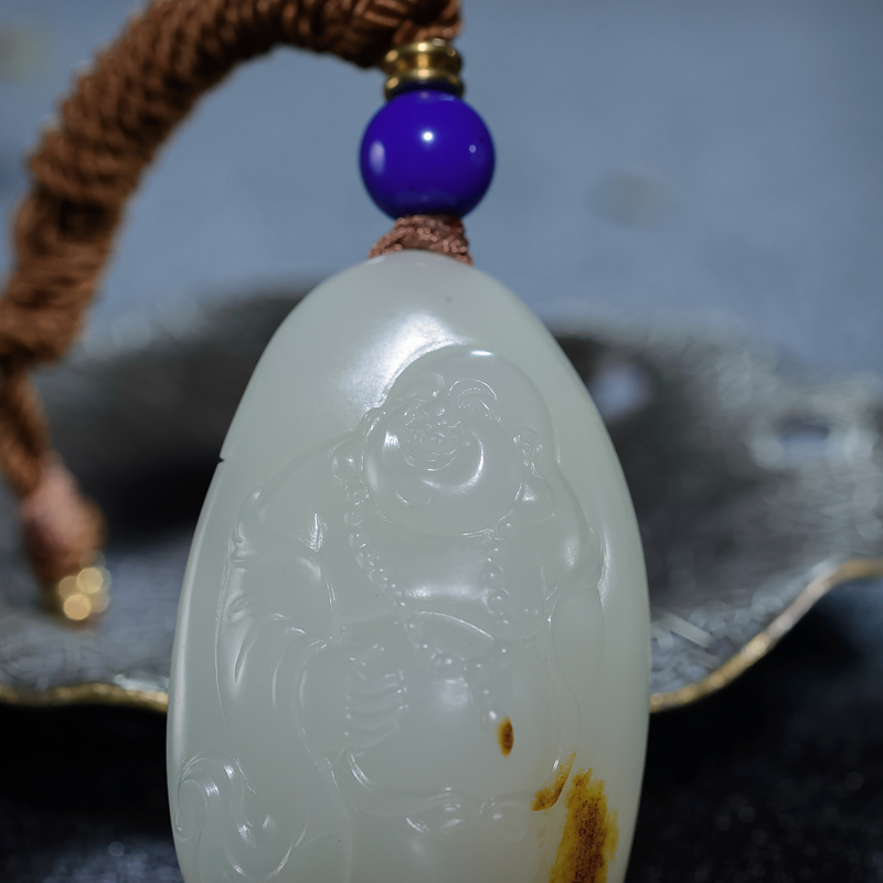 新疆天然籽料和田白玉吊坠-红掌柜