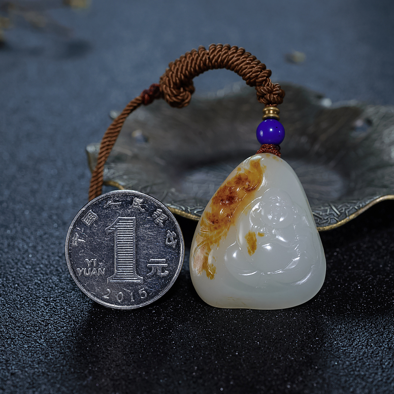 和田玉弥勒佛吊坠-红掌柜