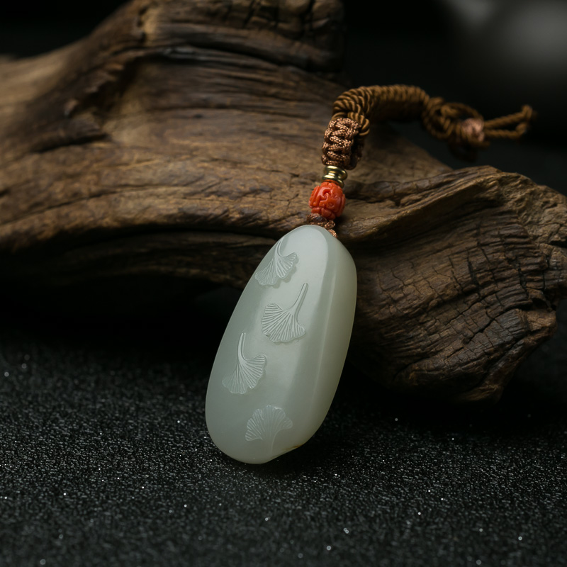 和田白玉叶子吊坠-红掌柜