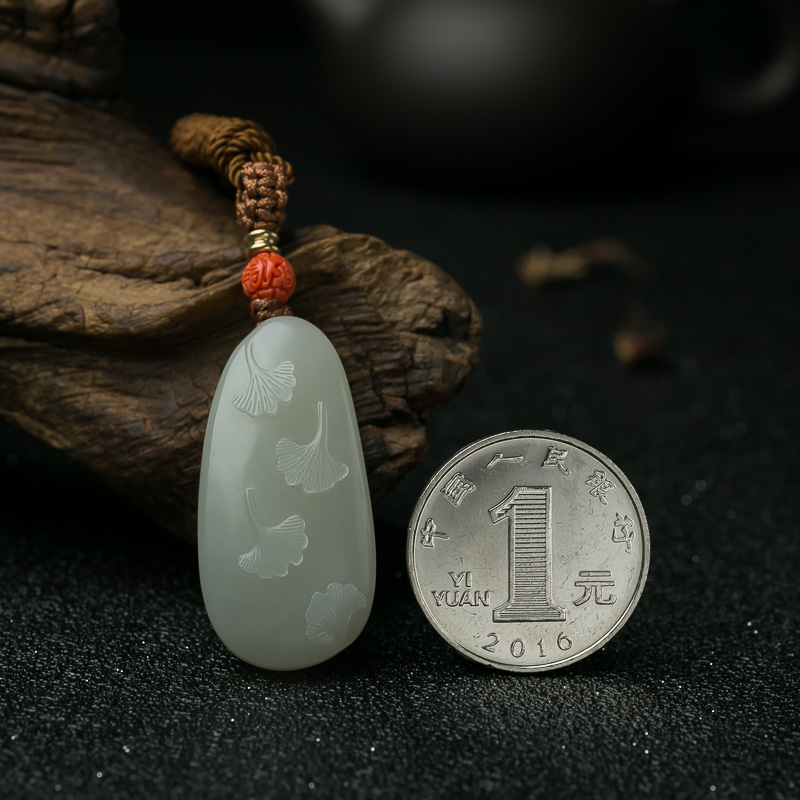 新疆天然和田玉叶子吊坠-红掌柜