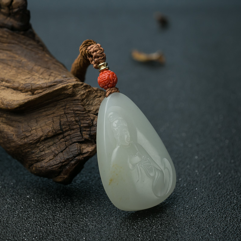 籽料和田玉观音吊坠-红掌柜