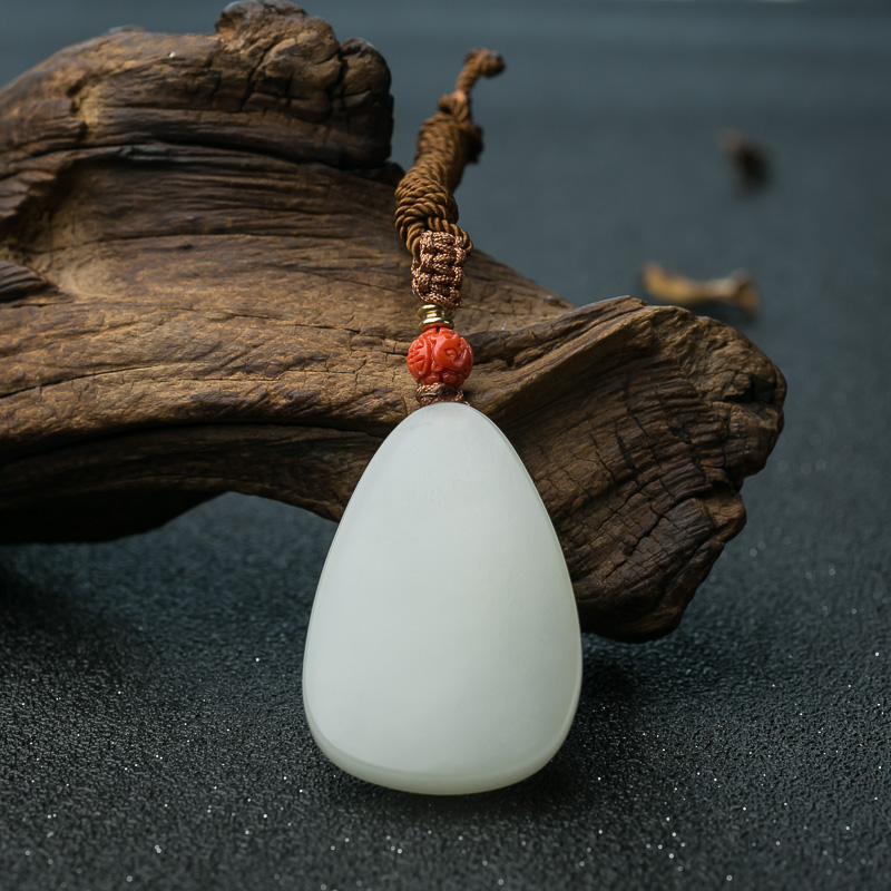 天然和田玉观音吊坠-红掌柜