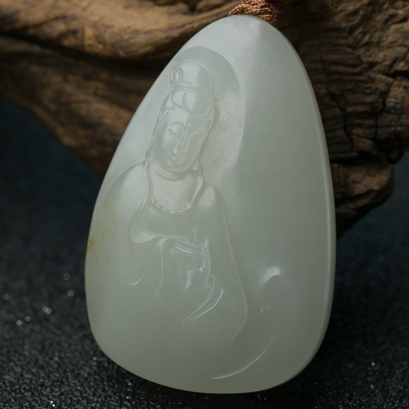 新疆和田玉观音吊坠-红掌柜