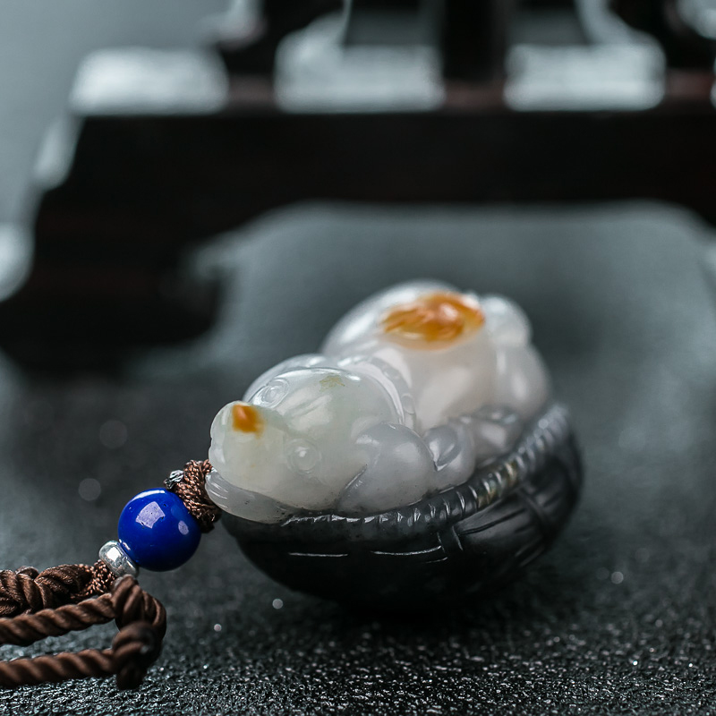 天然和田玉旺财吊坠-红掌柜