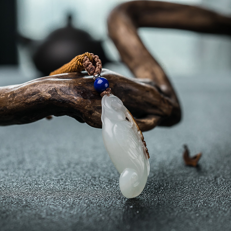 籽料和田玉鹅如意吊坠-红掌柜