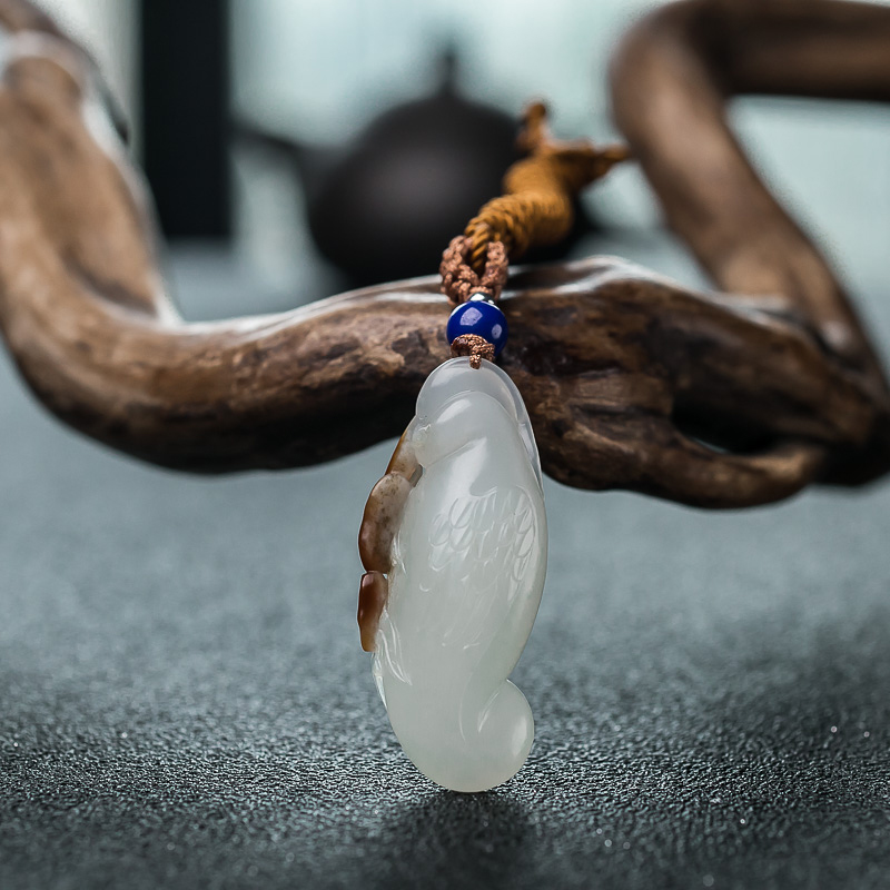 和田玉鹅如意吊坠-红掌柜