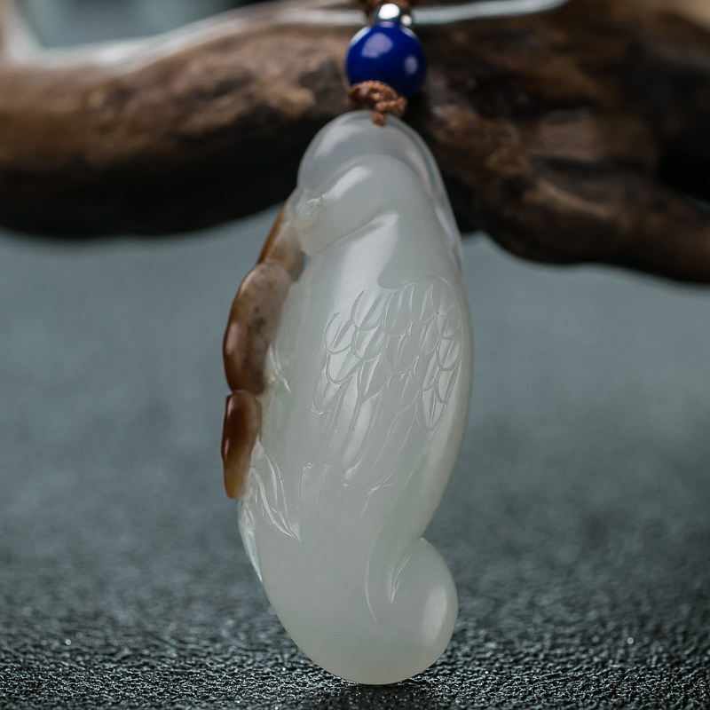 新疆和田玉鹅如意吊坠-红掌柜