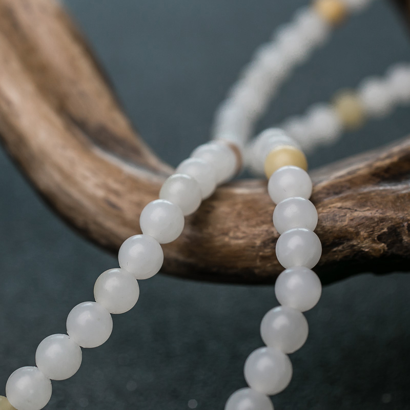 天然和田玉珠链-红掌柜