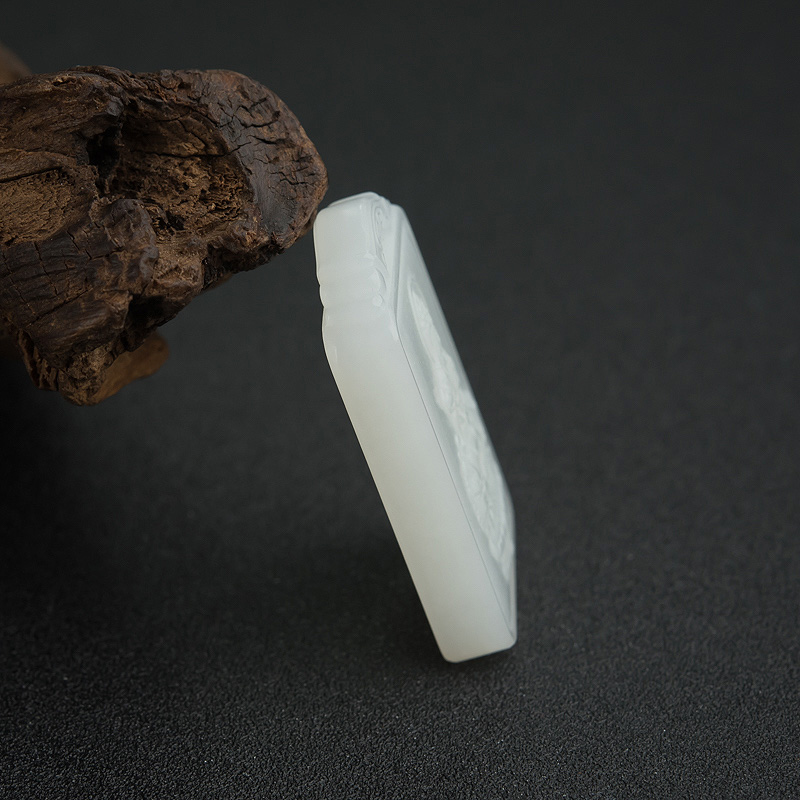 俄料山料白玉文殊菩萨吊坠-红掌柜