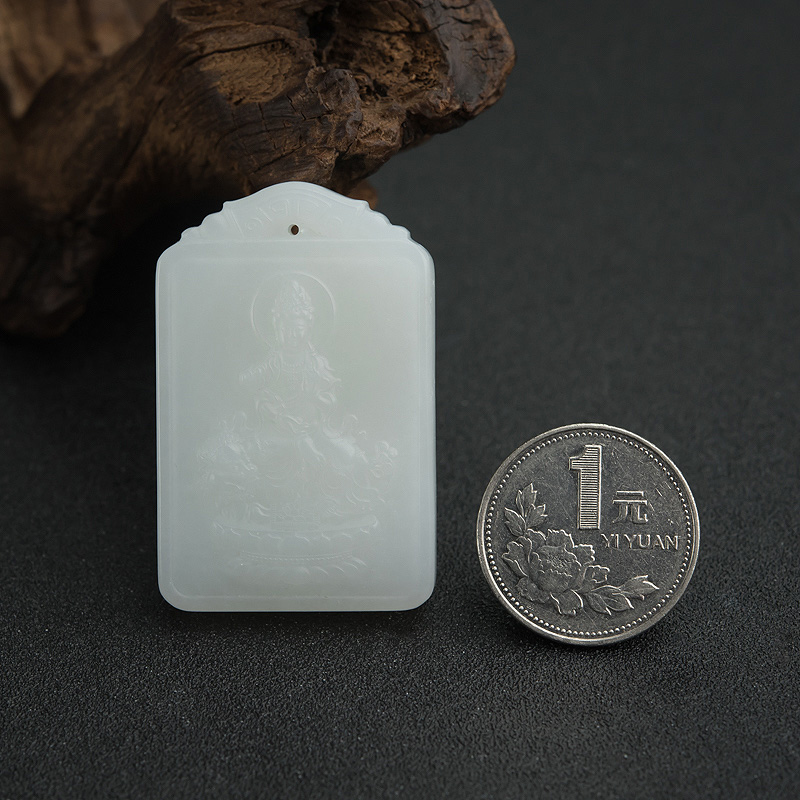  山料白玉文殊菩萨吊坠-红掌柜