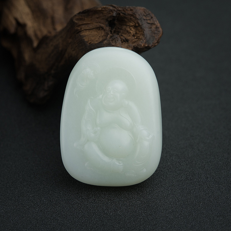 俄料白玉山料福在眼前吊坠-红掌柜