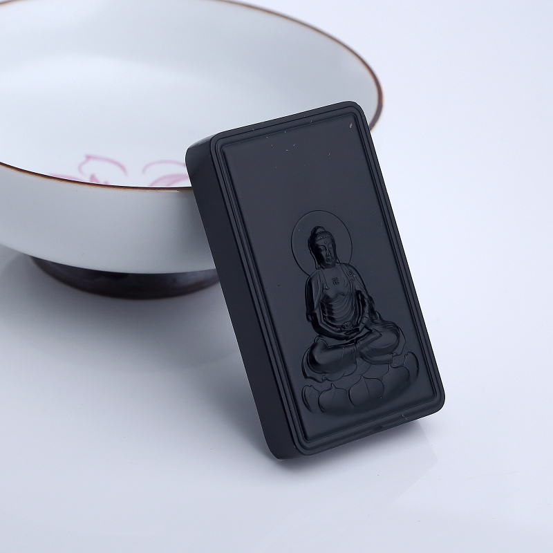 新疆和田墨玉山料大日如来吊坠-红掌柜