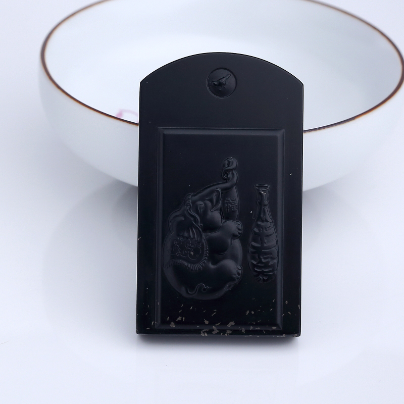 新疆天然和田墨玉山料太平吉祥吊坠-红掌柜