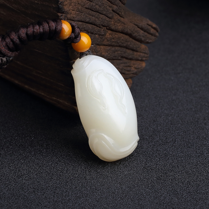 山料和田白玉节节高升吊坠-红掌柜