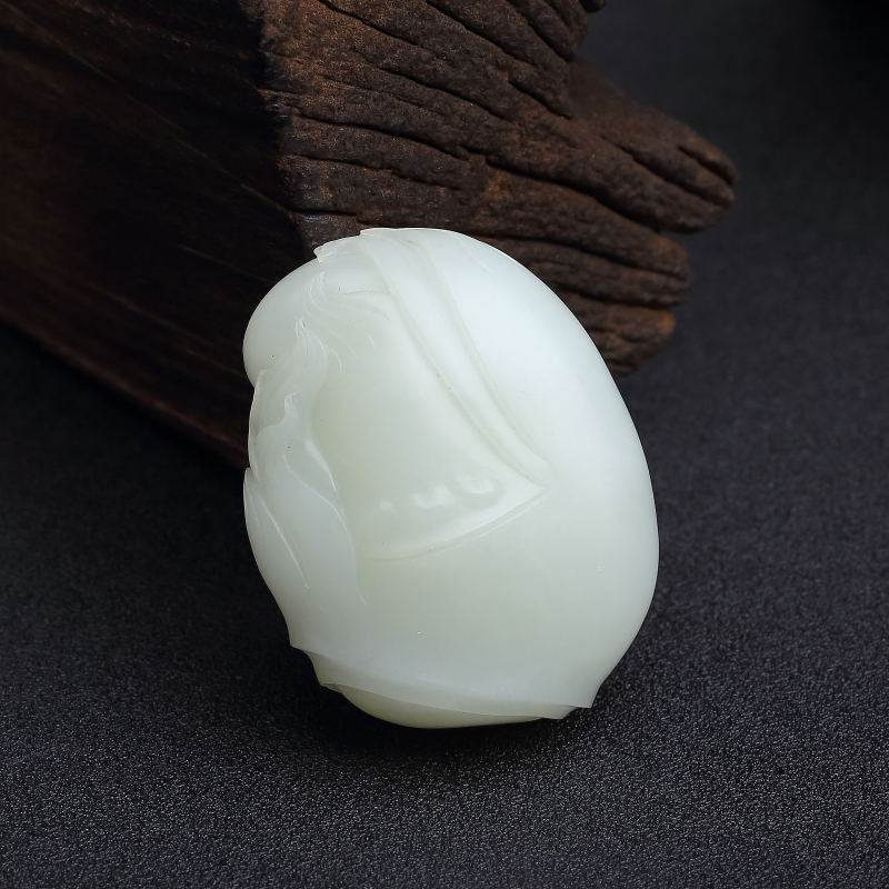 山料天然和田玉节节高升吊坠-红掌柜