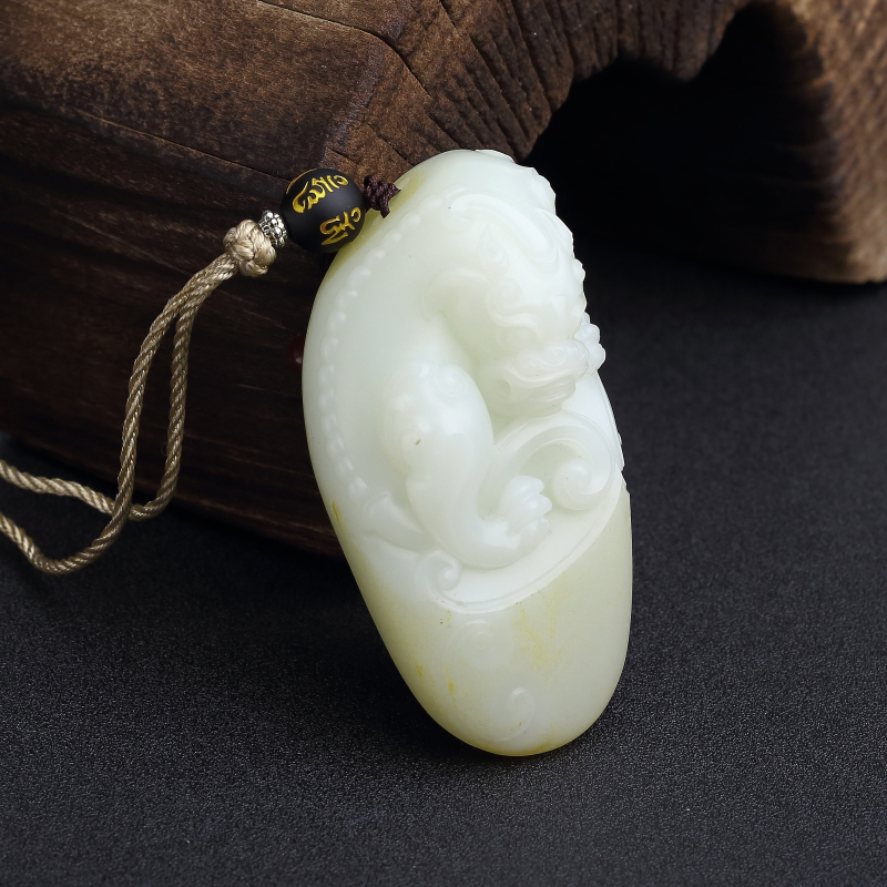 山料和田白玉貔貅手把件-红掌柜