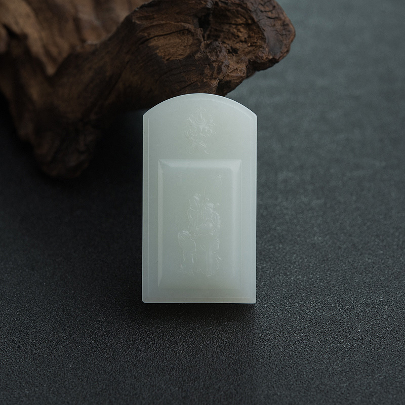 山料和田白玉财神吊坠-和田玉