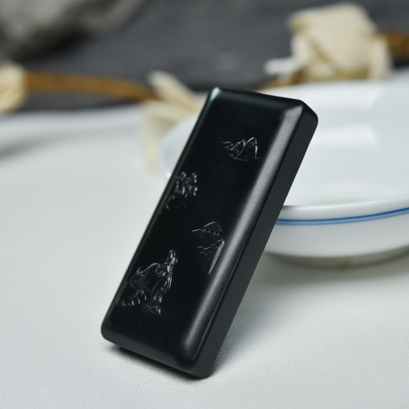 和田墨玉吊坠-红掌柜