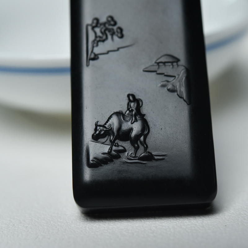 俄罗斯山料和田墨玉山水意境吊坠-红掌柜