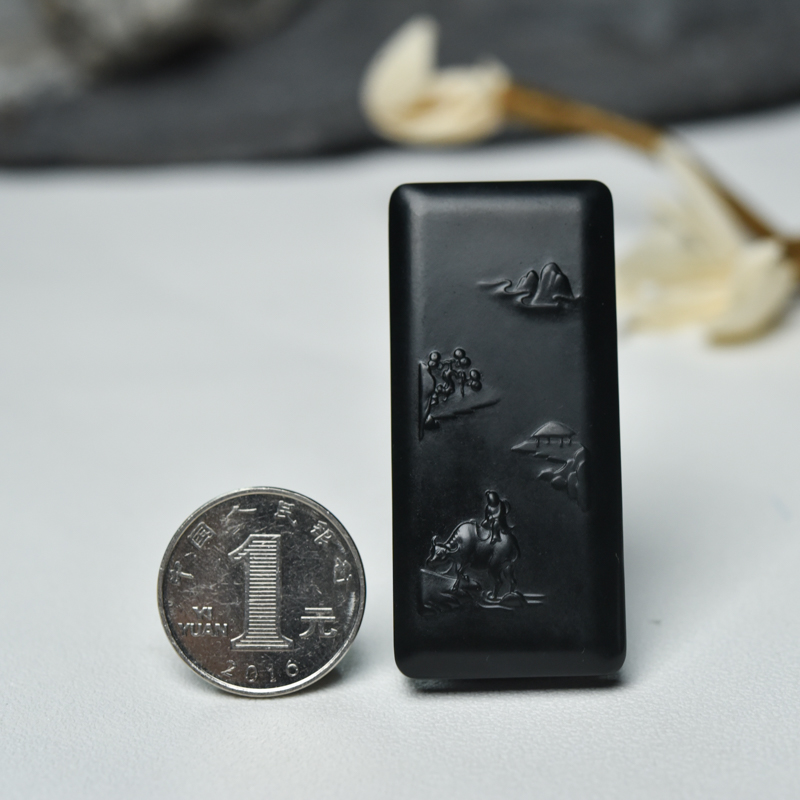 山料和田墨玉山水意境吊坠-红掌柜