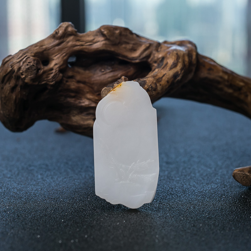 山料和田玉关公吊坠-红掌柜